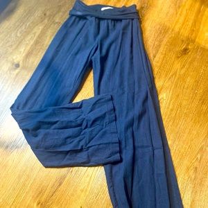 Small, Love Tree, Fold over-waist, linen pants.